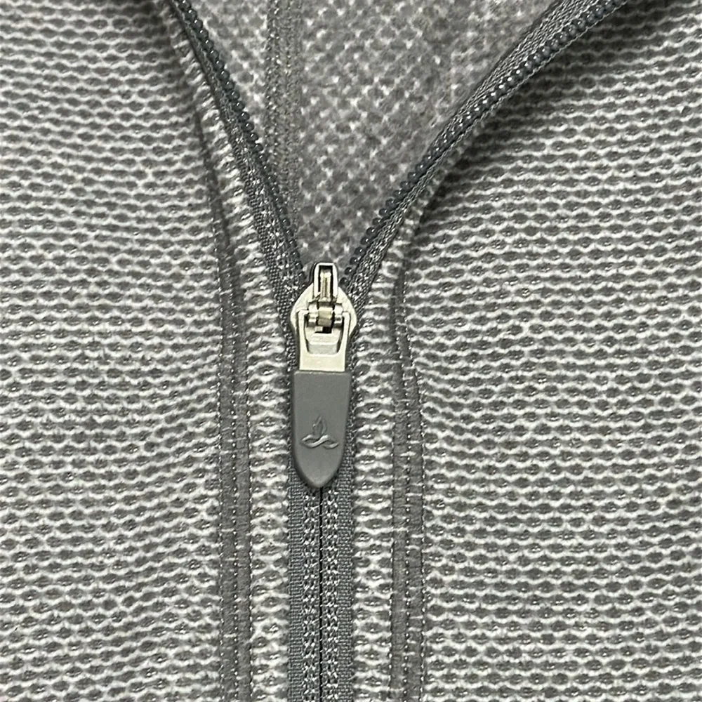 Prana Rockaway Full Zip Gray Texture Hoodie Jacket Size Small - Picture 6 of 12